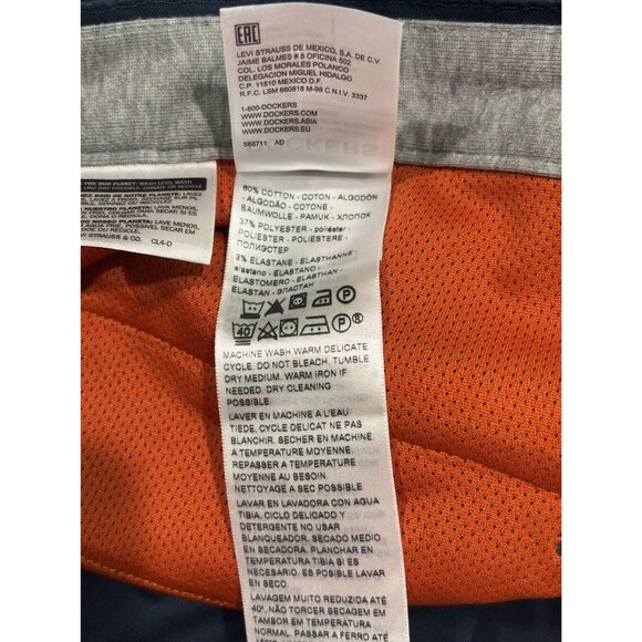 Dockers Mens Navy Cotton Straight Leg Pants W38 L32 - Picture 6 of 11